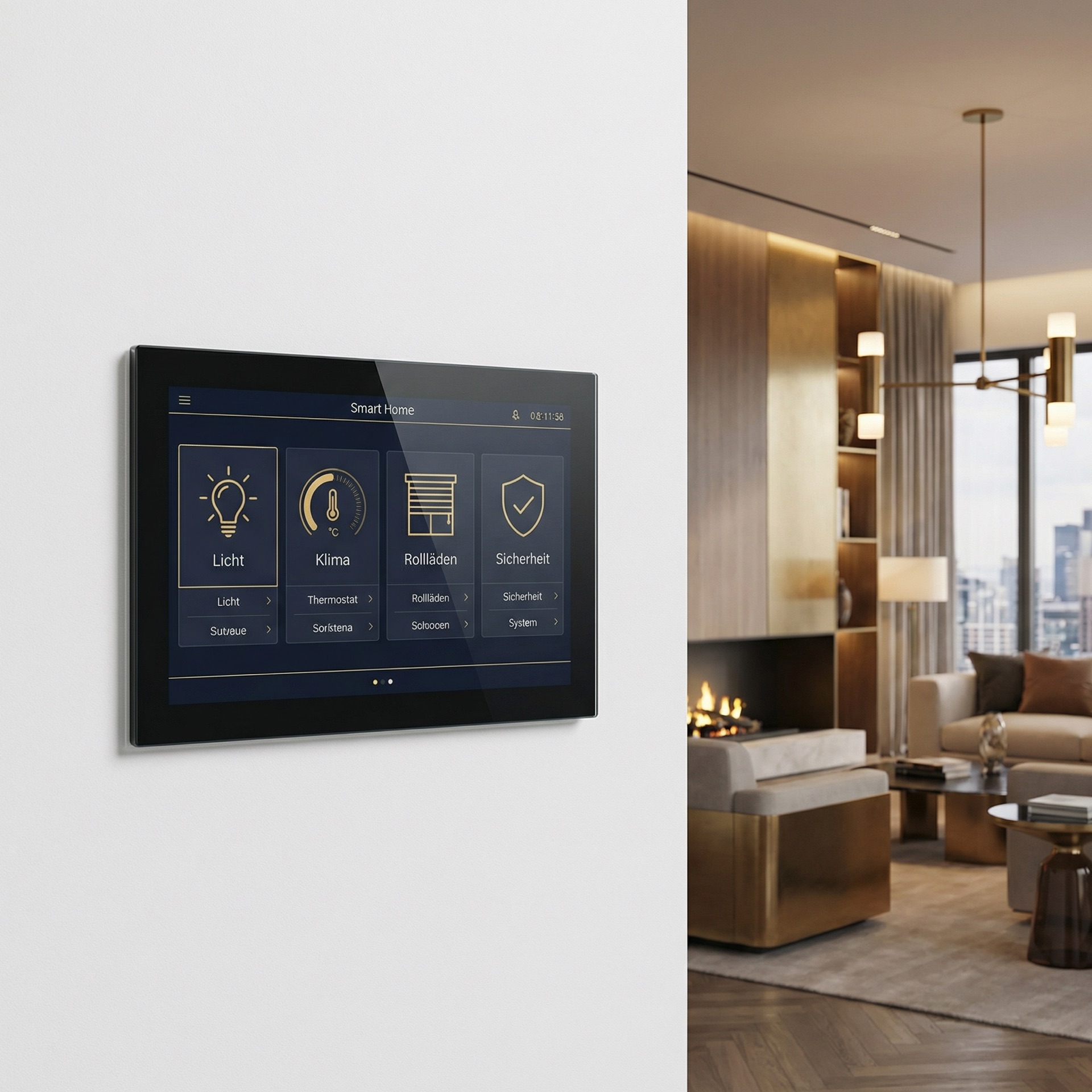 Smart Home Touchpanel an der Wand